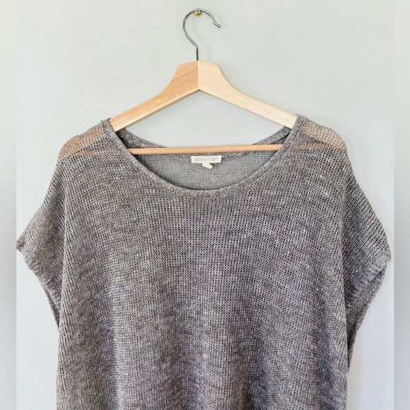 Eileen fisher | grey metallic wide knit sleeveless tunic sweater | size XL - Picture 1 of 7